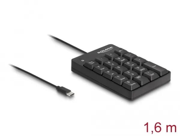 Delock USB Type-C numerická klávesnice 19 kláves černá