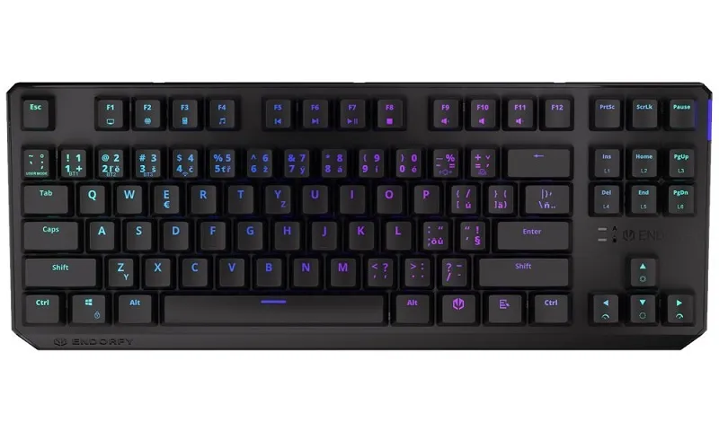 Endorfy herní klávesnice Thock TKL Wireless Black/USB/ Kaihl black/ černá / bezd