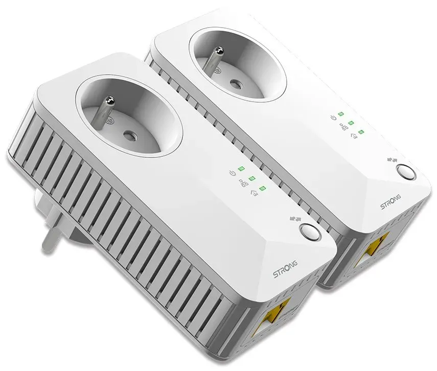 STRONG sada 2 adaptérů Powerline 600 DUO FR/ 600 Mbit/s/ 1x LAN/ bílý