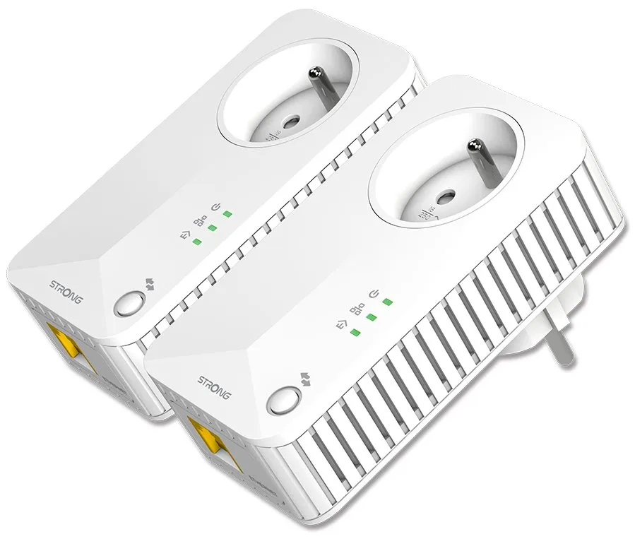 STRONG sada 2 adaptérů Powerline 600 DUO FR/ 600 Mbit/s/ 1x LAN/ bílý