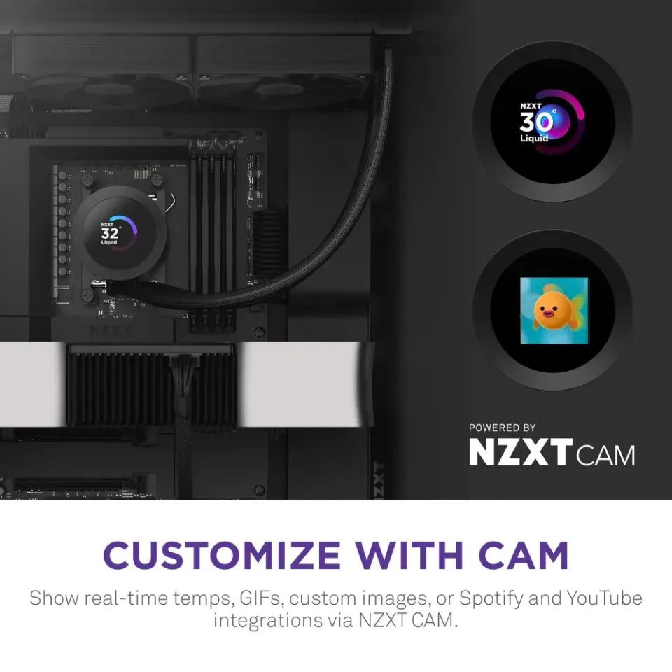 NZXT vodní chladič Kraken 240 / 2x120mm fan / 4-pin PWM / LCD disp. / 6 let (RL-KN240-B2)