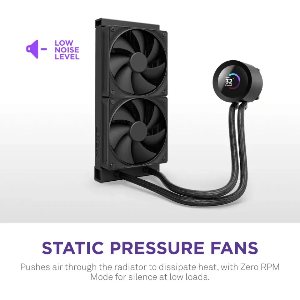 NZXT vodní chladič Kraken 240 / 2x120mm fan / 4-pin PWM / LCD disp. / 6 let (RL-KN240-B2)