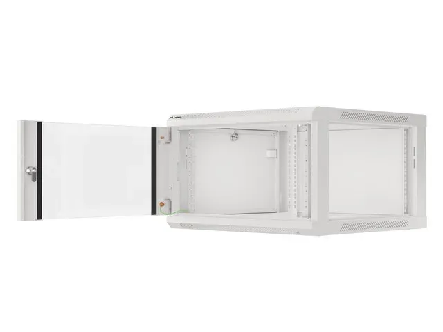 LANBERG 19" RACKOVÁ SKŘÍŇ PRO MONTÁŽ NA STĚNU 6U/600X600 (FLAT PACK) S PROSKLENÝMI DVEŘMI ŠEDÁ V2
