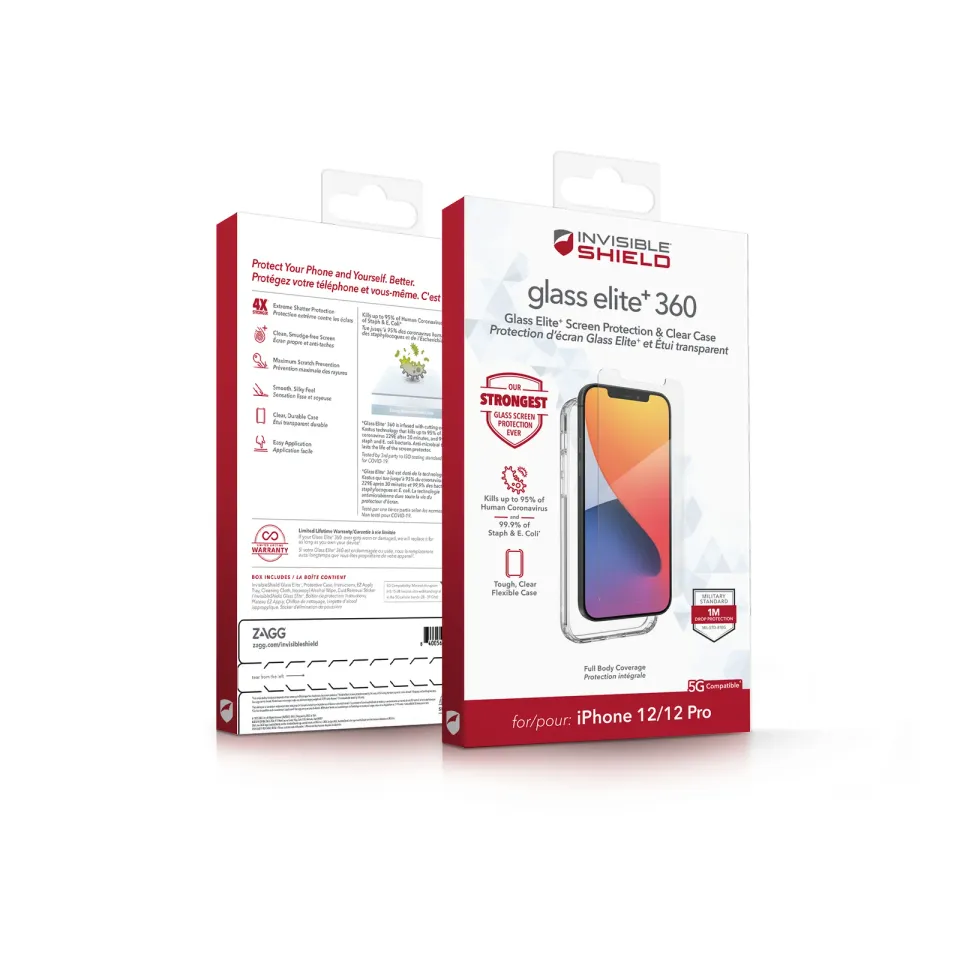ZAGG Invisible Shield Elite + 360 sklo + kryt iPhone 12/12 Pro