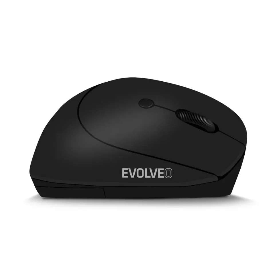 EVOLVEO LadyErgo, tichá vertikální ergonomická myš, 2.4GHz, černá