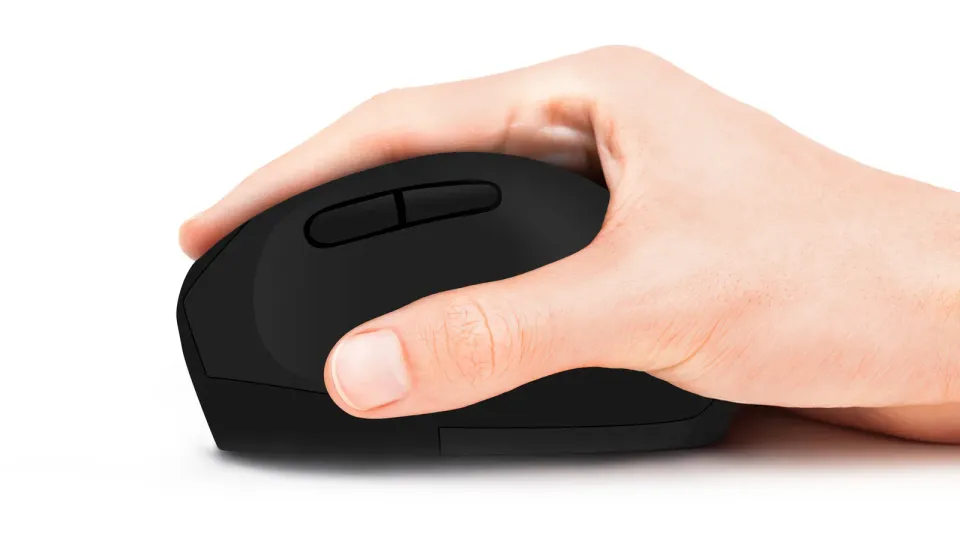 EVOLVEO LadyErgo, tichá vertikální ergonomická myš, 2.4GHz, černá