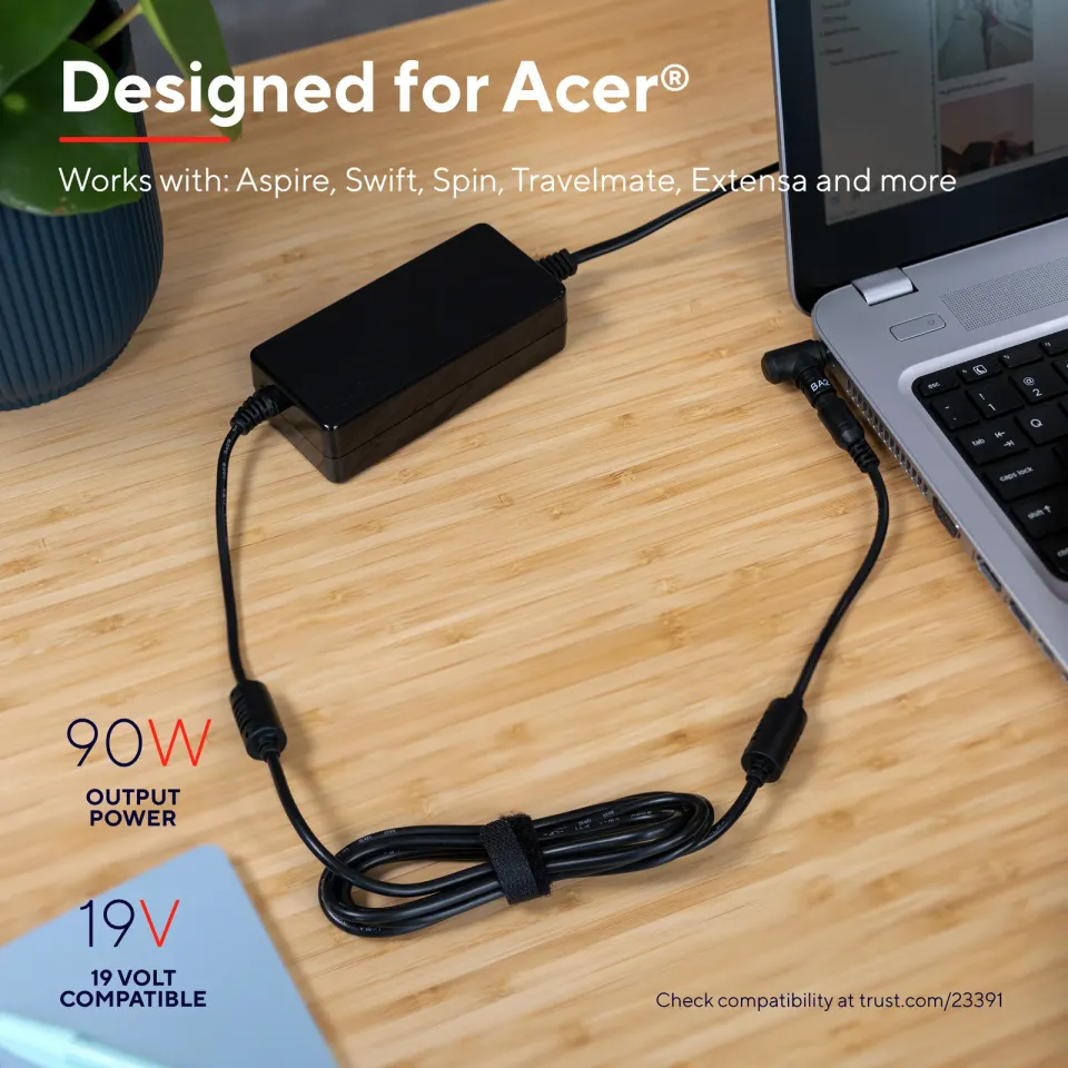 TRUST napájecí adaptér MAXO pro notebooky ACER 90W, vč. koncovek