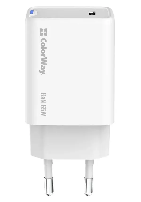 COLORWAY 1x USB-C / síťová nabíječka/ GaN/ PD/ PPS/ 65W/ Bílá
