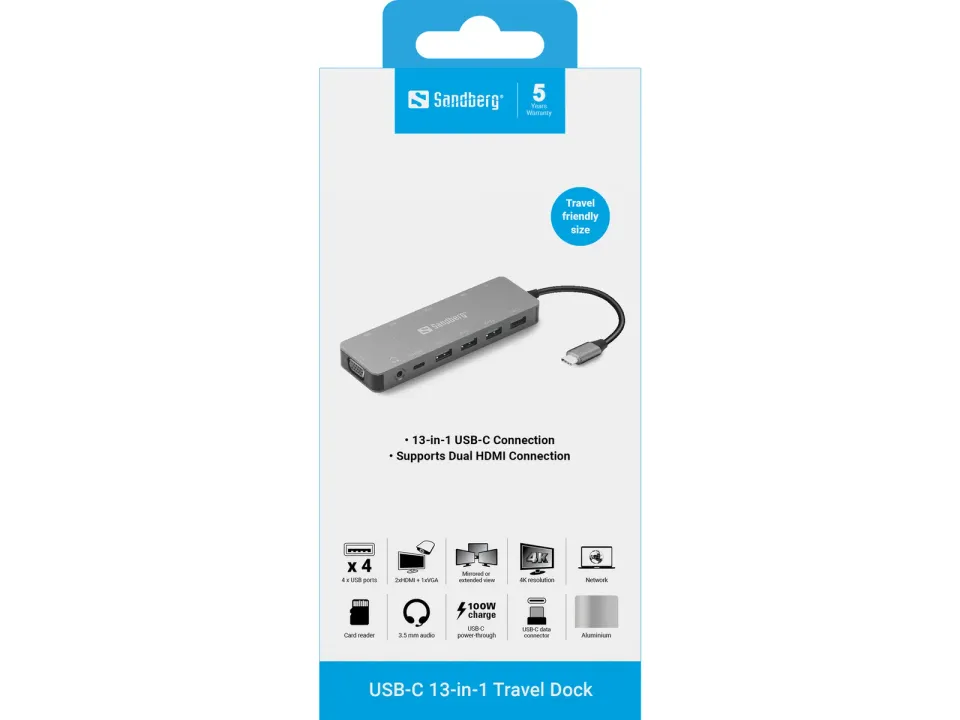 Sandberg USB-C 13-in-1 Travel Dock
