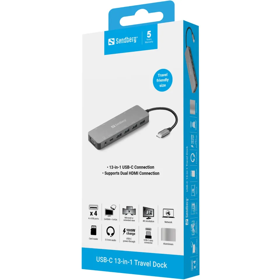 Sandberg USB-C 13-in-1 Travel Dock
