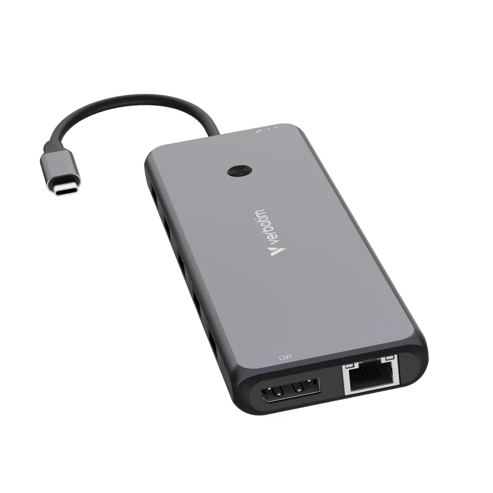 VERBATIM Hub USB-C Pro Multiport 13 Port, 6x USB-A, 2x USB-C, 2x HDMI, DP, RJ45, 3.5mm Jack audio, šedá