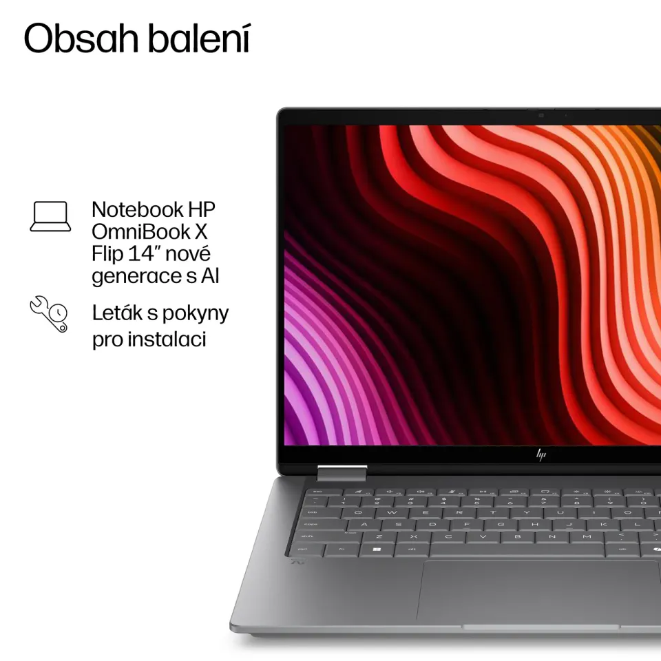 HP Omnibook X Flip/AI 14-kb 0609ncx/U5-325/14"/2880x1800/T/16GB/512GB/Intel int/W11H/Silver/2R