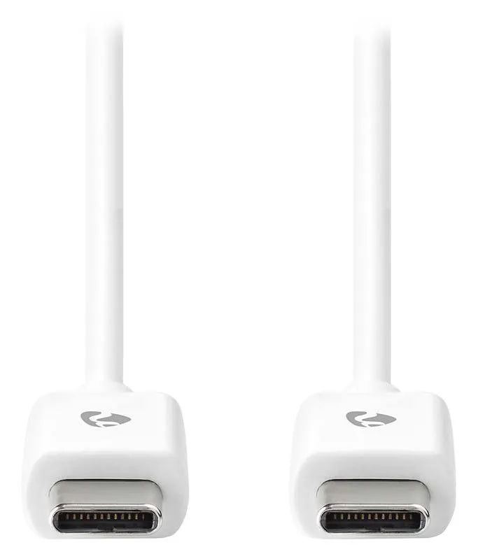 NEDIS kabel USB 2.0/ zástrčka USB-C - zástrčka USB-C/ 60 W/ 480 Mbps/ poniklovaný/ bílý/ bulk/ 3m
