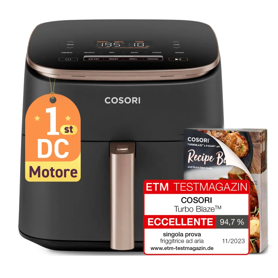 Cosori TurboBlaze Pro horkovzdušná fritéza 6.2l, keramika - černá