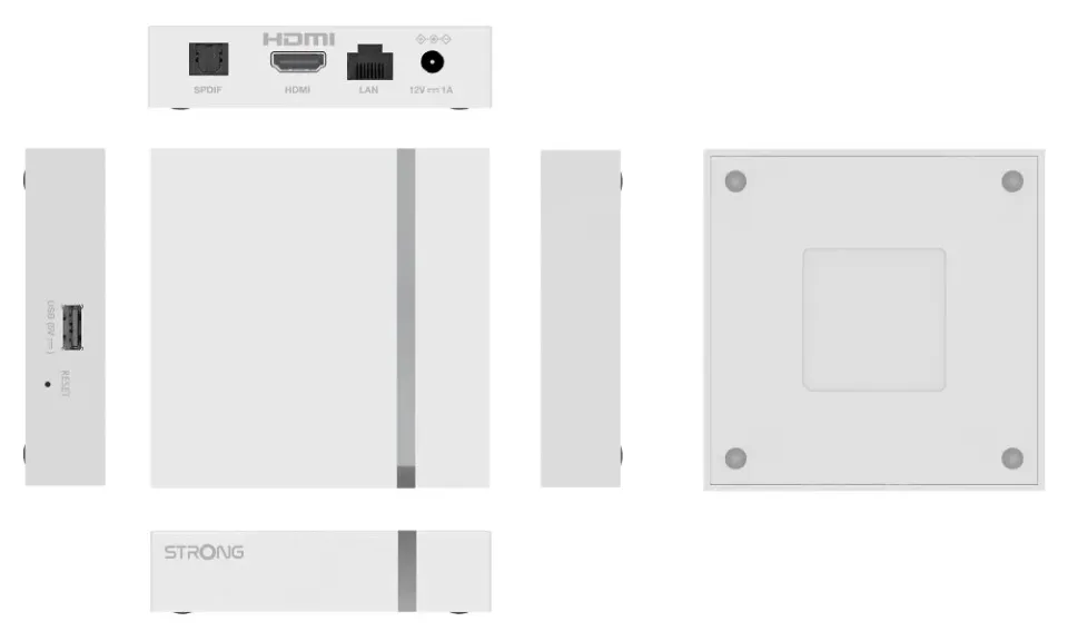 STRONG android box LEAP-S3+V2/ 4K UHD/ H.265/HEVC/ NETFLIX/ O2 TV/ HBO Max/ HDMI/ USB/ LAN/ Wi-Fi/ Android TV 11/ bílý
