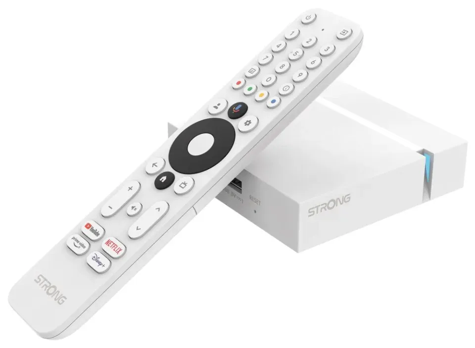 STRONG android box LEAP-S3+V2/ 4K UHD/ H.265/HEVC/ NETFLIX/ O2 TV/ HBO Max/ HDMI/ USB/ LAN/ Wi-Fi/ Android TV 11/ bílý