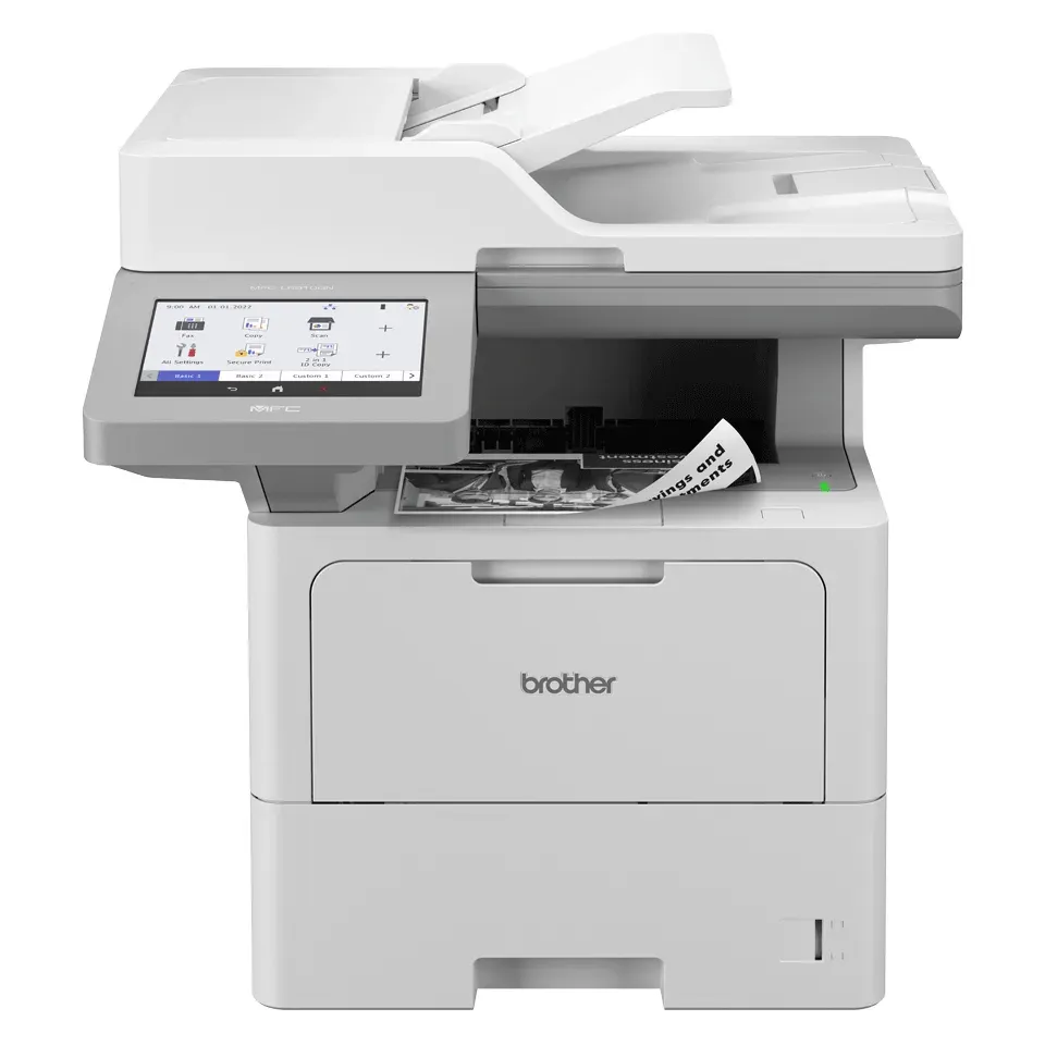 Brother MFC-L6910DN – černobílá laserová multifunkce A4 s faxem, 50 str./min, duální skener, ADF 80 listů, NFC, gigabit LAN
