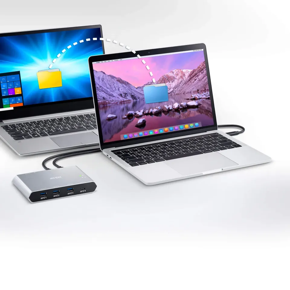 Aten 2-Port USB-C Gen 2 Sharing Switch with Power Pass-through