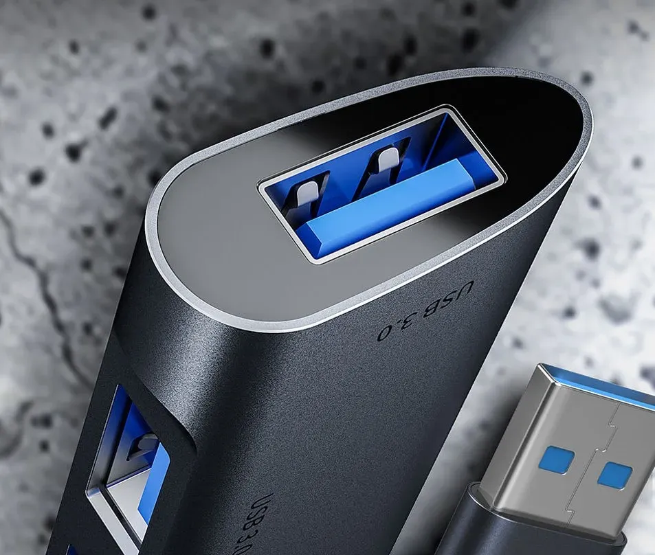 C-TECH HUB USB, UHB-U3-AL, 4x USB 3.2 Gen 1, hliníkové tělo