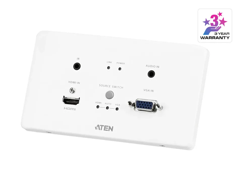 Aten HDMI & VGA HDBaseT Transmitter with EU Wall Plate / PoH (4K@100m) (HDBaseT