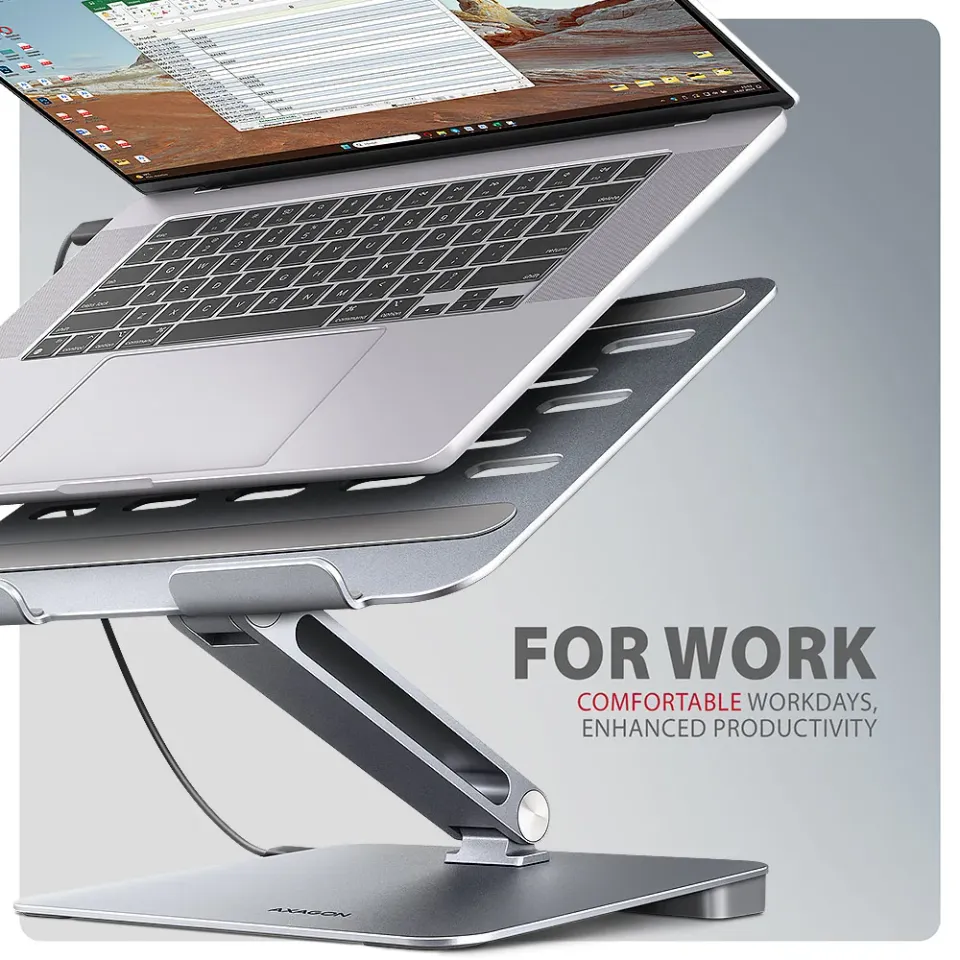 AXAGON HMC-STND, stojan pro 10"-16" notebooky, USB 5Gbps hub, 3x USB-A, HDMI 4k/