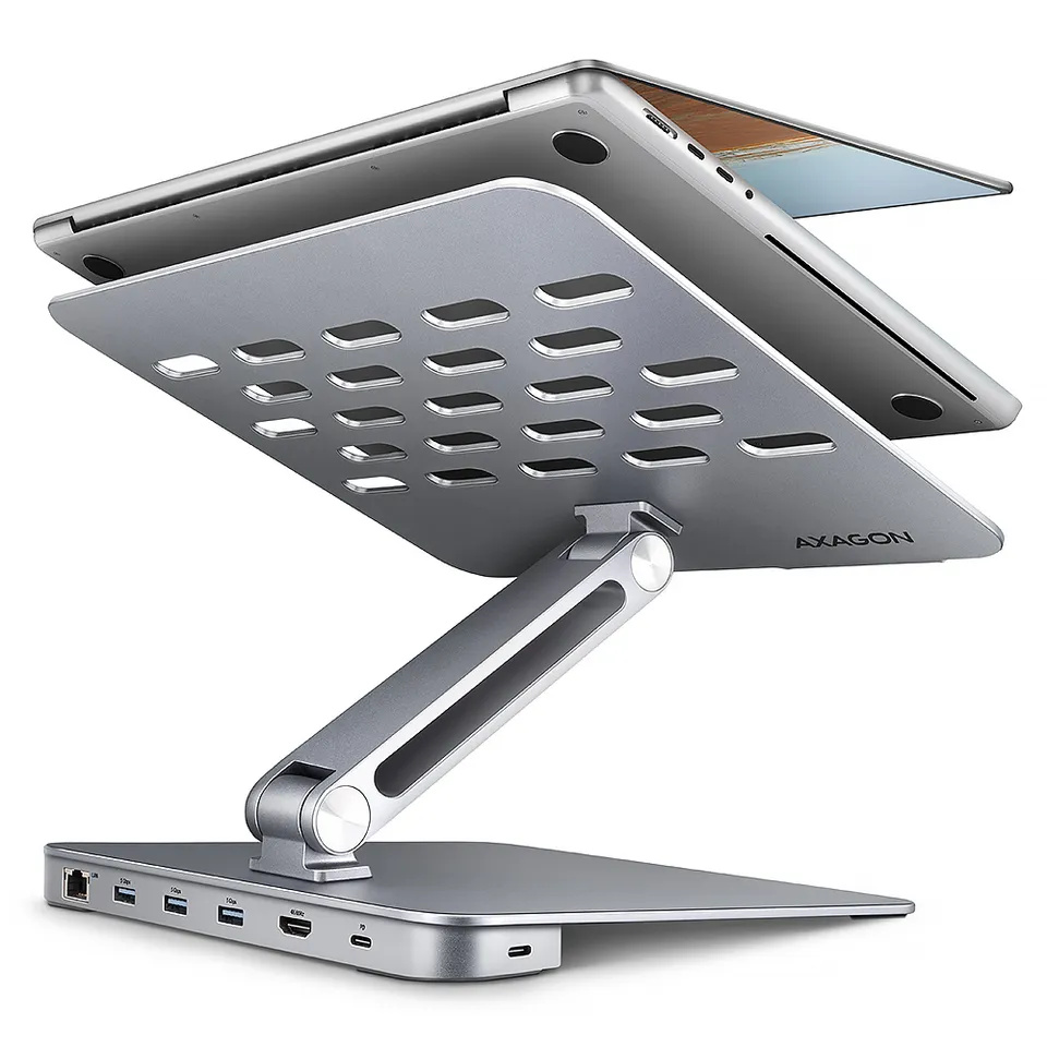 AXAGON HMC-STND, stojan pro 10"-16" notebooky, USB 5Gbps hub, 3x USB-A, HDMI 4k/