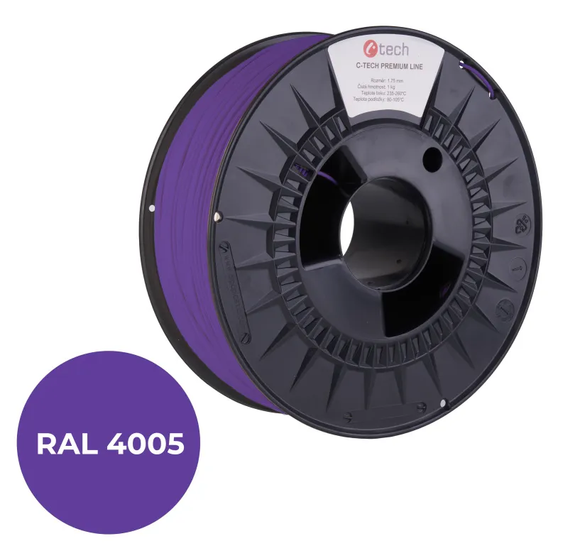 C-TECH tisková struna PREMIUM LINE ( filament ) , PETG, modrofialová, RAL4005, 1