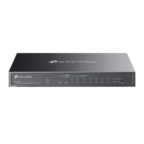 TP-LINK ES210GMP Omada 10portový gigabitový Easy Managed switch s 8 porty PoE+