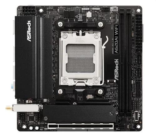 ASROCK A620AI WIFI (AM5, amd A620A, 2xDDR5 8200Nhz, PCIE 4.0, HDMI, 2xSATA3 +2xM.2, USB3.2 G2, 2xGLAN 2,5G, mini ITX)