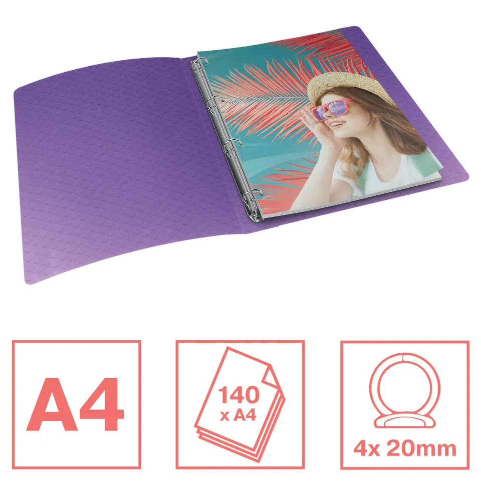 Esselte desky s 4kroužkovým mechanismem Colour'Breeze, levandulová