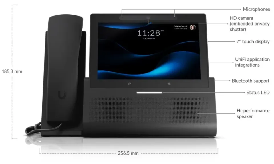 Ubiquiti UniFi Phone G3 Touch Enterprise - IP telefon, 7" dotykový displej, 5Mpx kamera, Wi-Fi, Bluetooth - V...