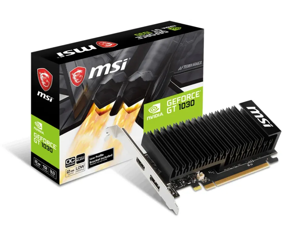 MSI VGA NVIDIA GeForce GT 1030 2GHD4 LP OC, GT 1030, 2GB DDR4, 1xDP, 1xHDMI