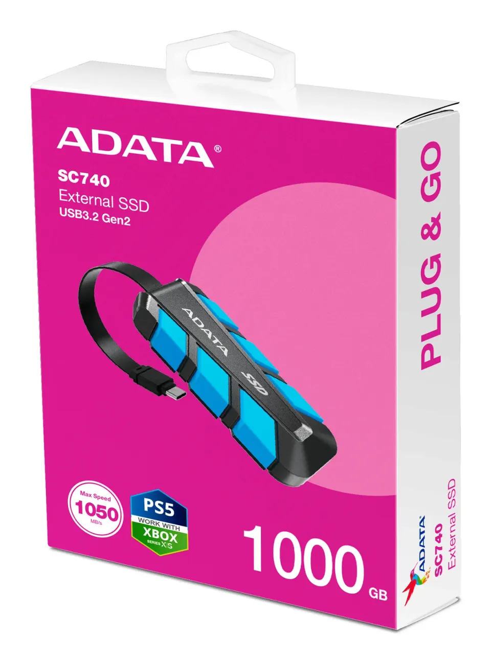 ADATA SC740/1TB/SSD/Externí/Modrá/5R