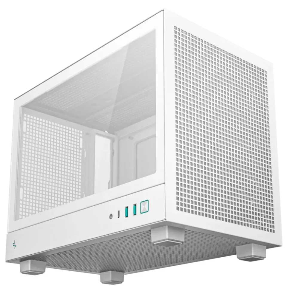 DEEPCOOL skříň CH160 / miniITX / USB 3.0 / USB-C / prosklená bočnice / držadlo / bílá