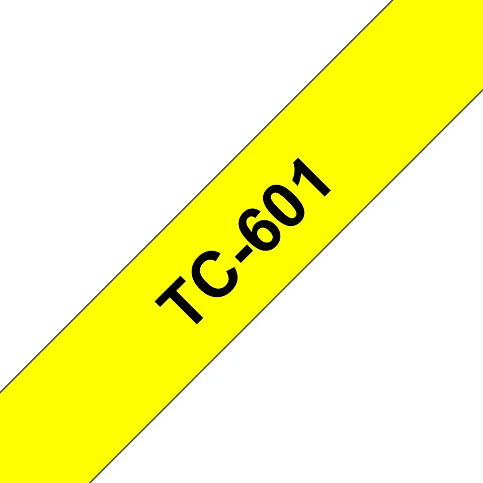 Brother - TC-601, žlutá/černá (12mm)