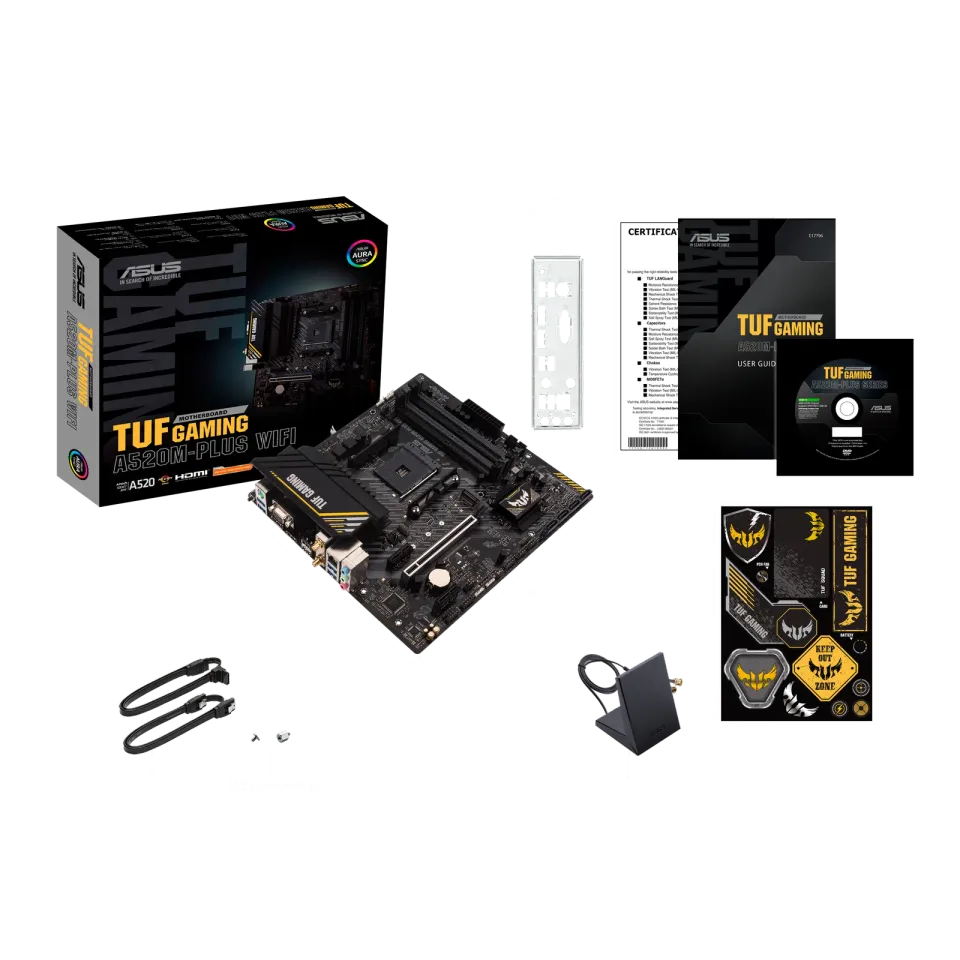 ASUS MB TUF GAMING A520M-PLUS WIFI soc.AM4 A520 DDR4 mATX M.2 D-Sub HDMI DP