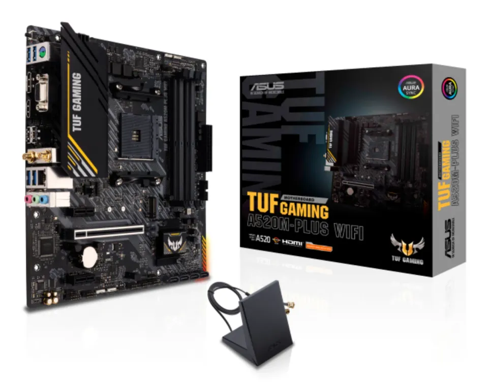 ASUS MB TUF GAMING A520M-PLUS WIFI soc.AM4 A520 DDR4 mATX M.2 D-Sub HDMI DP