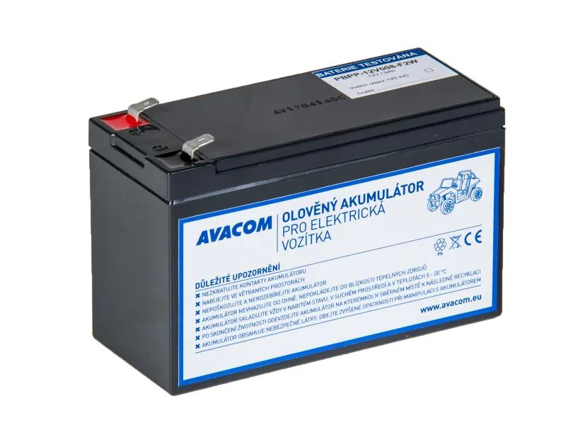Avacom Náhradní baterie (olověný akumulátor) 12V 9Ah F2 typu HR do vozítka Peg P