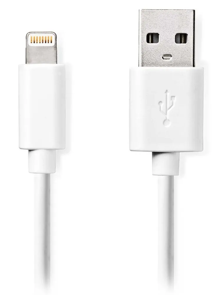 NEDIS synchronizační a nabíjecí kabel/ Apple Lightning 8-pin zástrčka - USB A zástrčka/ bílý/ bulk/ 3m