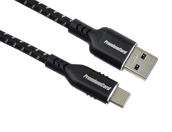 PremiumCord kabel USB-C - USB 3.0 A (USB 3.2 generation 1, 3A, 5Gbit/s) bavlněný (ku31cx3)