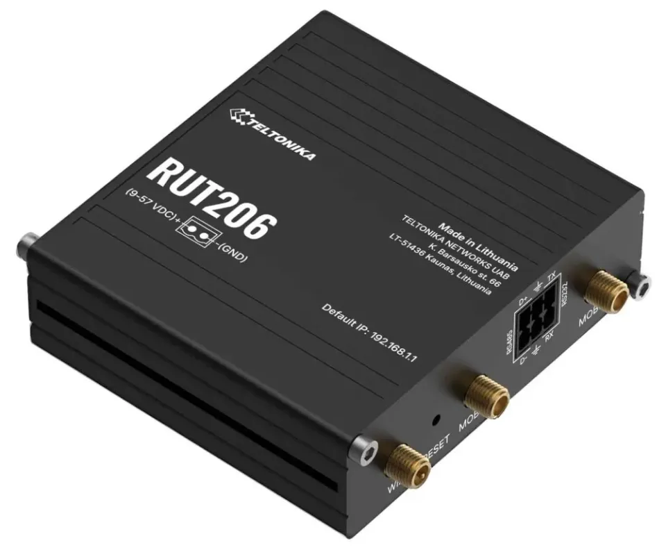 Teltonika RUT206 průmyslový router, 4G, Dual SIM, RS232/RS485, WiFi 4, PoE
