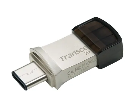 Transcend 256GB JetFlash 890, USB-C/USB 3.1 duální flash disk, malé rozměry, stř