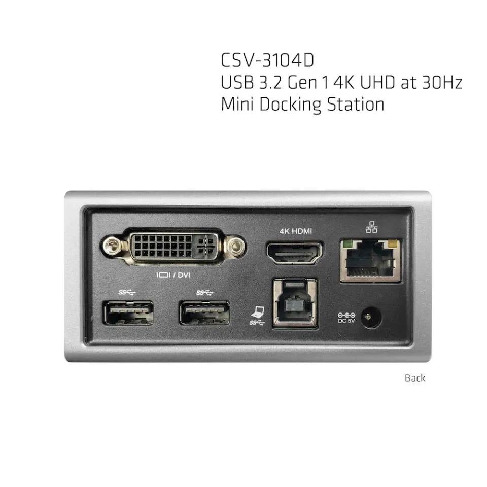 Club3D Dokovací stanice USB-A 8v1, 1xHDMI, 1xDVI, 4xUSB, 1xRJ45, 1x3.5mm, šedá