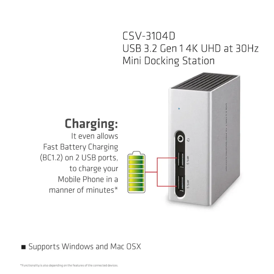 Club3D Dokovací stanice USB-A 8v1, 1xHDMI, 1xDVI, 4xUSB, 1xRJ45, 1x3.5mm, šedá