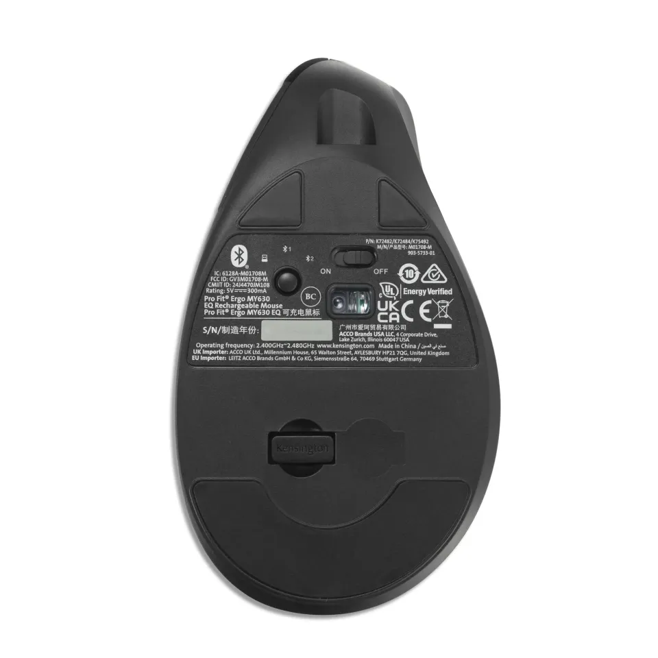 Kenstington Bezdrátová myš EQ Pro Fit® Ergo MY630, nabíjecí - černá
