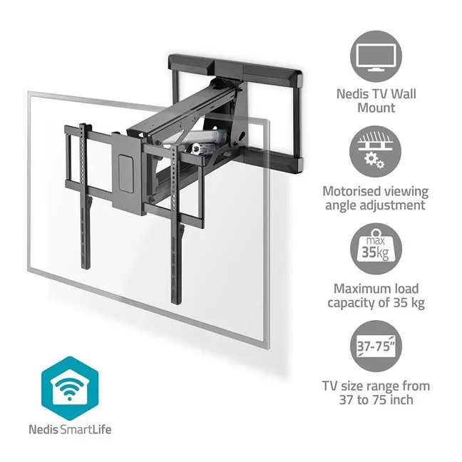 Nedis TVWM5880BK - Motorizovaný TV Držák - montáž na stěnu | 37 - 75 " | Max. 3