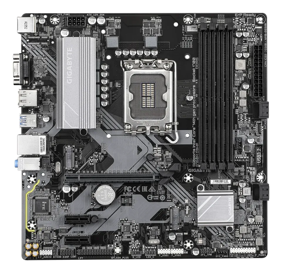 GIGABYTE MB Sc LGA1700 B760M D3HP, Intel B760, 4xDDR5, 1xDP, 1xHDMI, 1xVGA, mATX