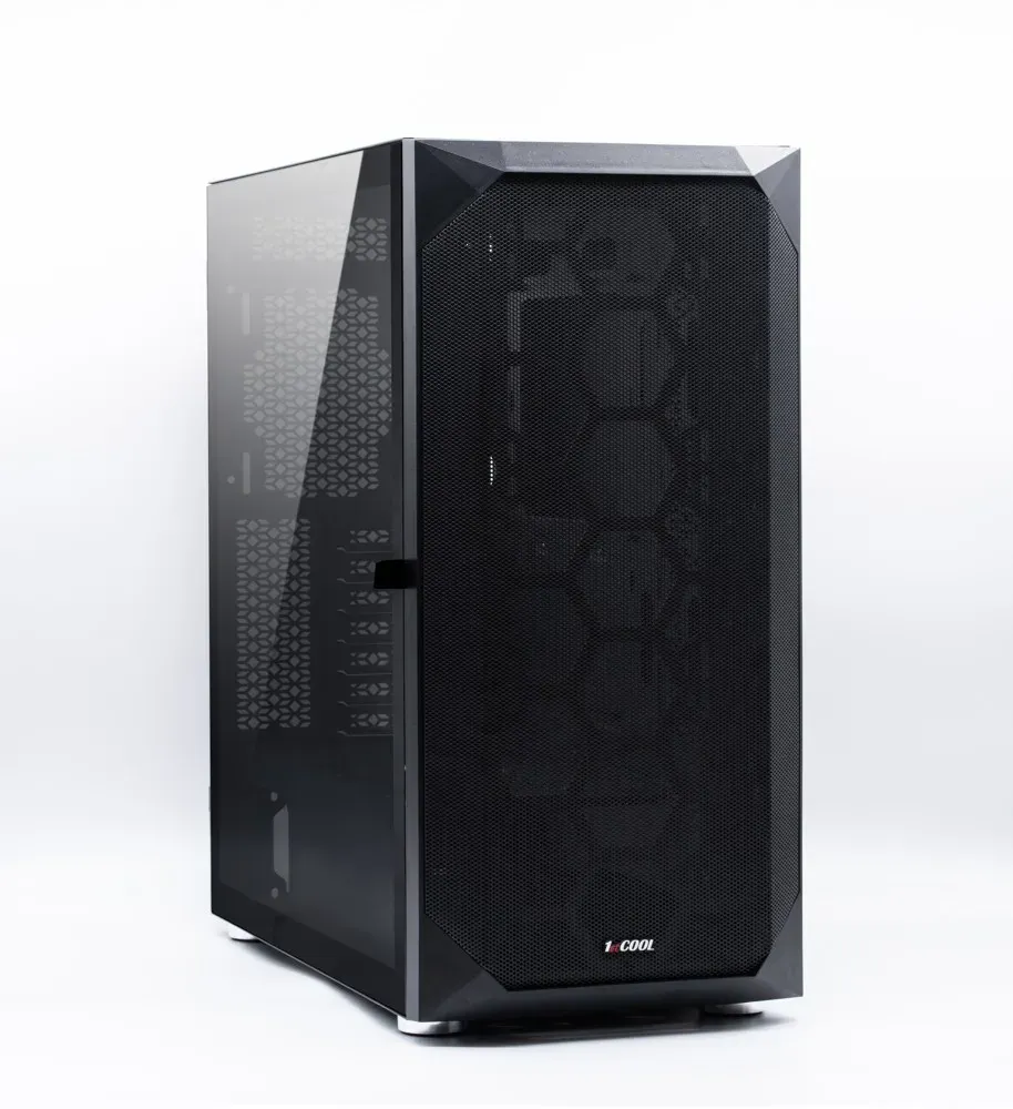 1stCOOL Middle Tower WIND STORM Black + sada ARGB, ATX černý, bez zdroje, ATX (2xUSB2+ 1xUSB3+ Audio, bočnice) (PC case)