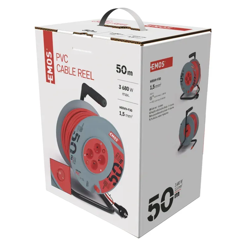 EMOS PVC kabel 50M,4Z, 1,5MM s vypínačem