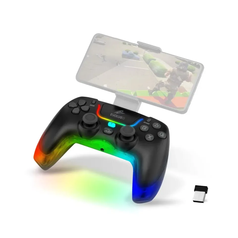 EVOLVEO Ptero2, bezdrátový & drátový gamepad pro PC, PS3/4/5, iOS, Android, Swit